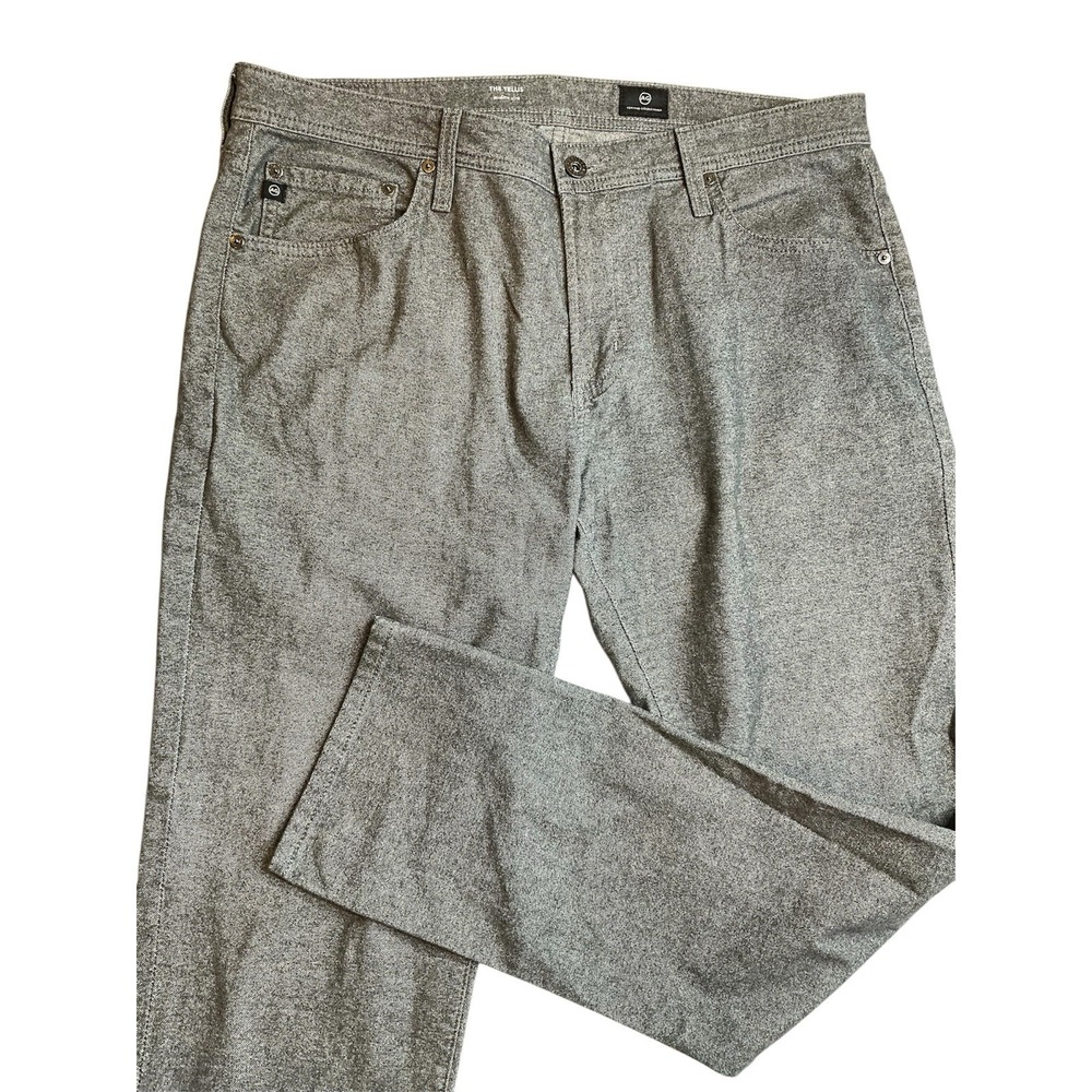 AG Adriano Goldschmied The Tellis Heather Gray Chambray Sueded 36/31 Modern Slim